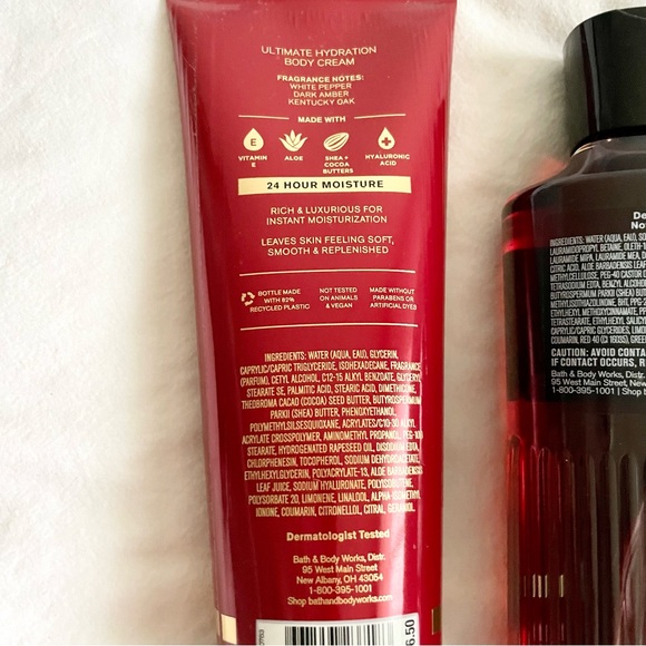 New BATH & BODY WORKS 2-Set Bourbon Body Cream + 3-in-1 Hair, Face & Body Wash - Picture 5 of 8